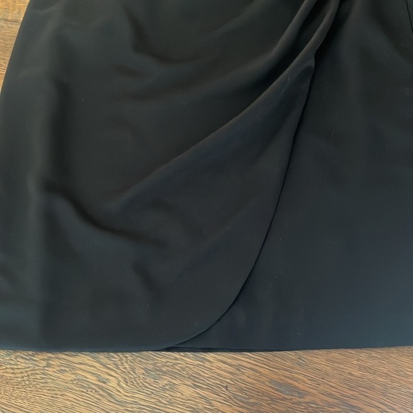 Worthington Mock Wrap Skirt Size 18 Black Side Zipper Lined Front Panel - Picture 3 of 13